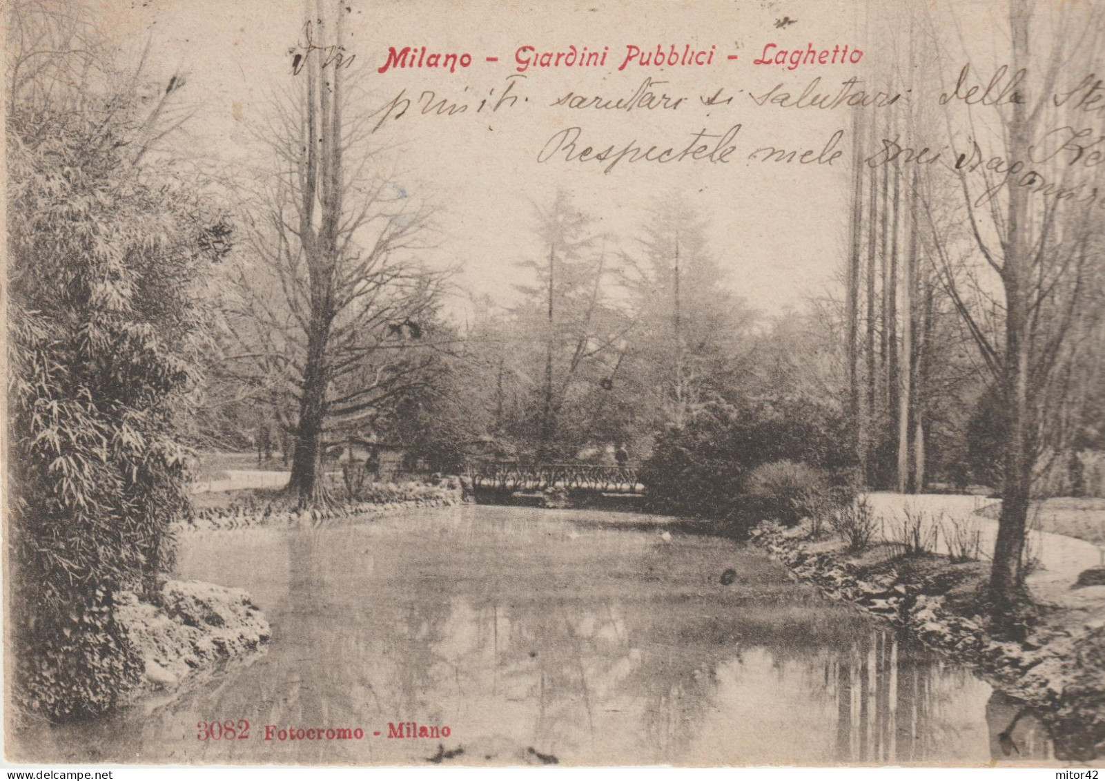166-Milano-Lombardia-Giardini Pubblici E Laghetto-v.1905 X Estero:Romania-Francobollo 10c V.E. III. - Milano (Milan)