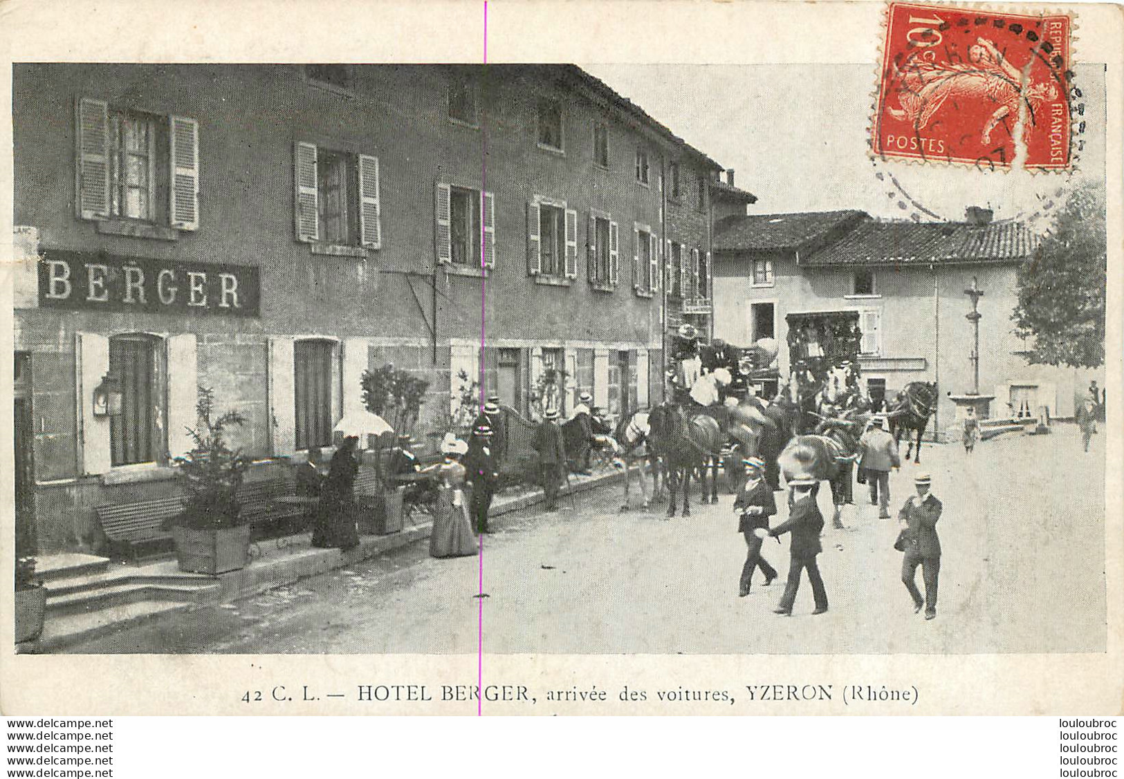 YZERON HOTEL BERGER ARRIVEE DES VOITURES - Autres & Non Classés