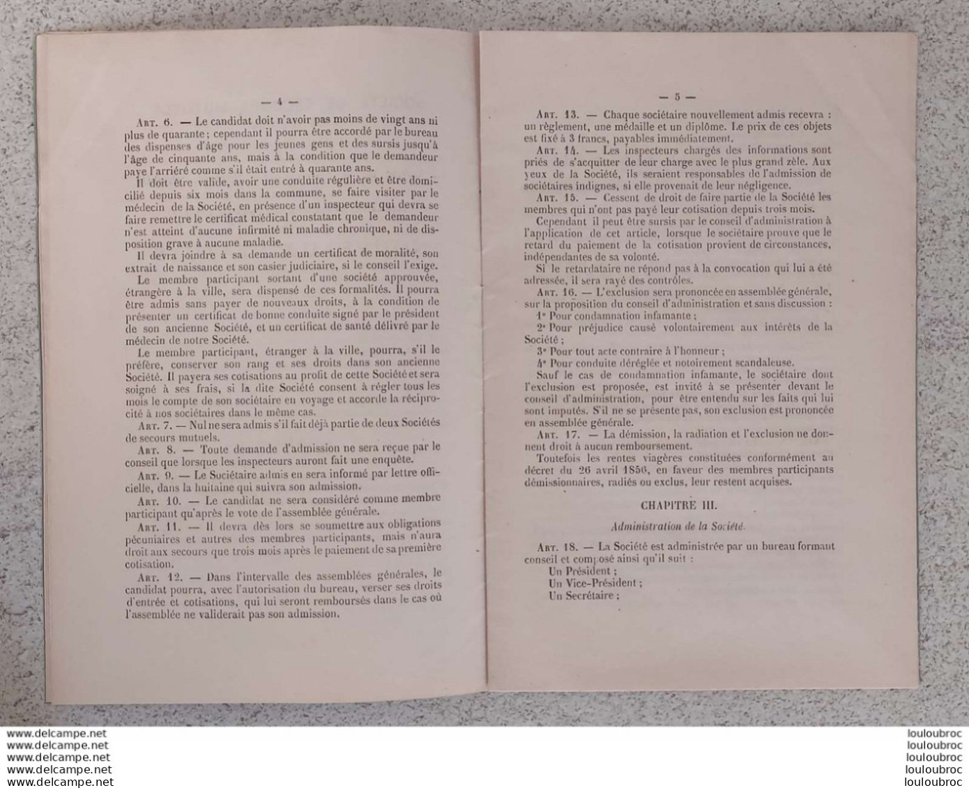 VILLE DE MEAUX SOCIETE DE SECOURS MUTUELS ANNEE 1886 NOUVEAUX STATUTS 16 PAGES - Meaux