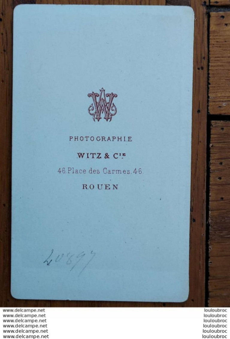 PHOTO CDV WITZ A ROUEN 10.50 X 6 CM P3 - Oud (voor 1900)