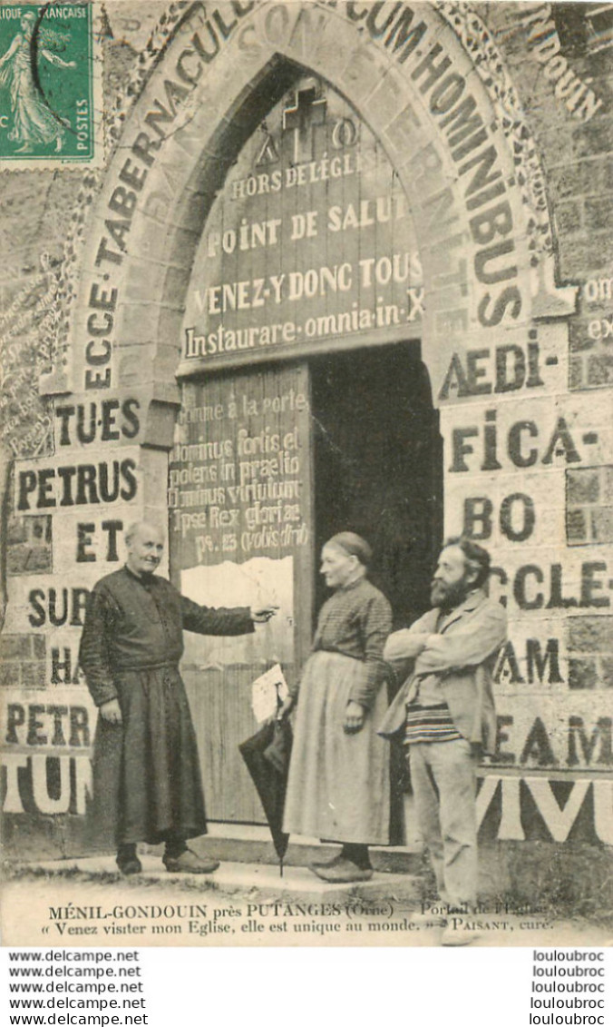 MESNIL GONDOUIN ENVIRONS DE PUTANGES PORTAIL DE L'EGLISE LE CURE PAISANT - Autres & Non Classés