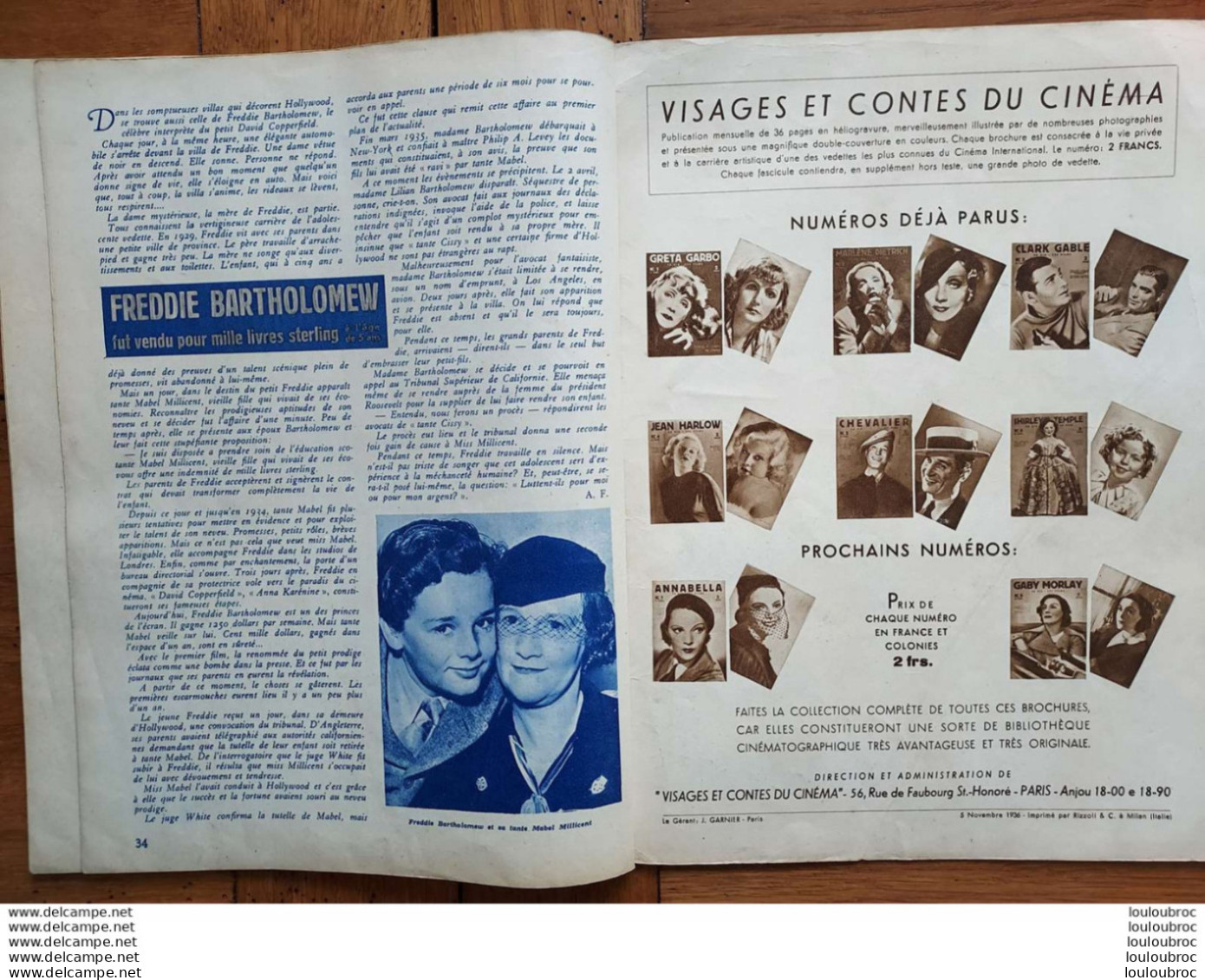 SHIRLEY TEMPLE SA VIE SES FILMS REVUE DE 34 PAGES - Cinema/Televisione