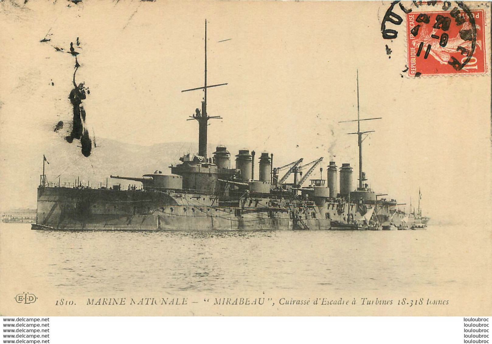 MARINE NATIONALE LE MIRABEAU CUIRASSE D'ESCADRE - Guerre