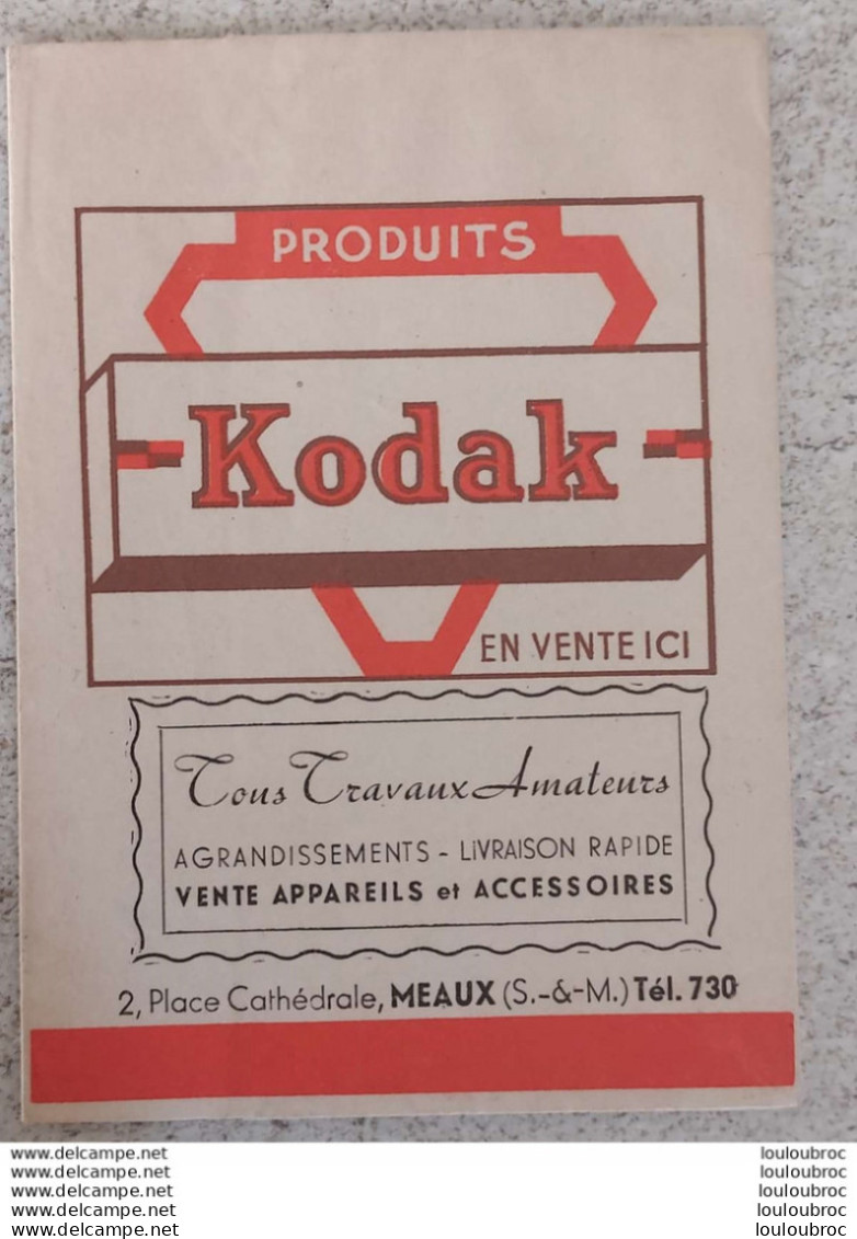 POCHETTE PHOTOS VIDE  PRODUITS KODAK 2 PLACE DE LA CATHEDRALE A MEAUX - Autres & Non Classés