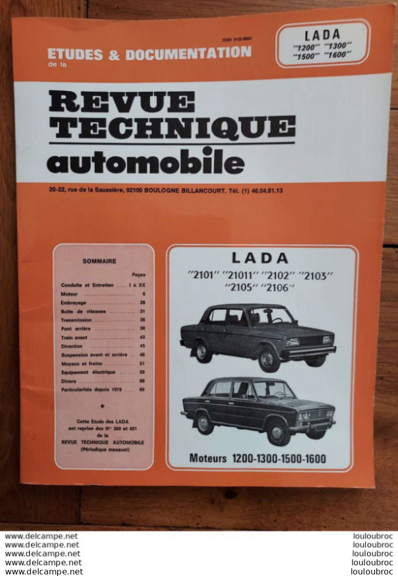 REVUE TECHNIQUE AUTOMOBILE LADA 1986 PARFAIT ETAT 78 PAGES - KFZ