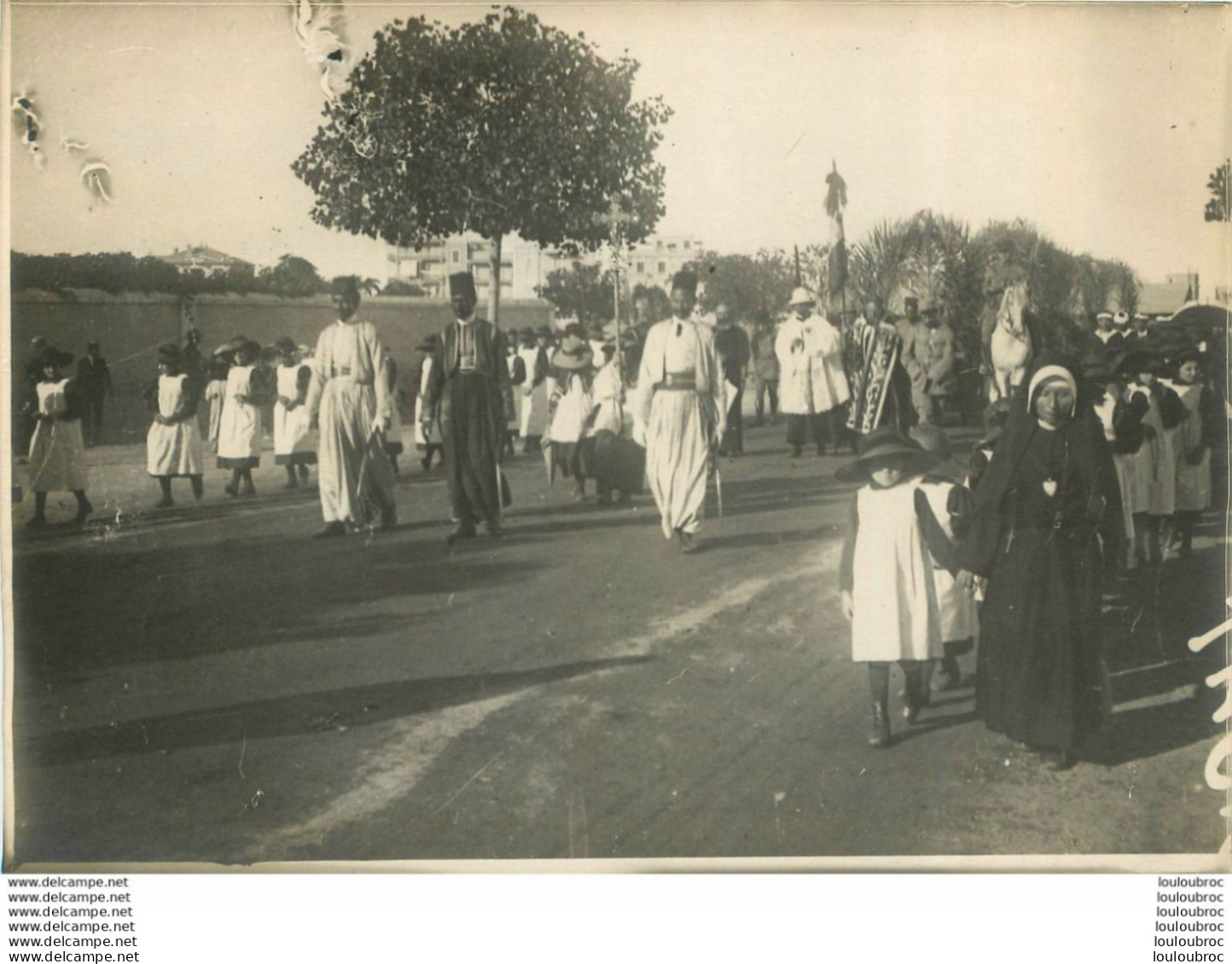 EN ARABIE ENTERREMENT A PORT SAID DE MARINS FRANCAIS TUES A L'ATTAQUE DE GAZA GUERRE WW1  PHOTO ORIGINALE 18X13CM REF1 - Krieg, Militär