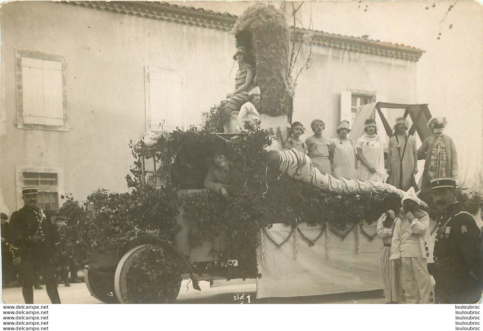 CARTE PHOTO DEFILE FETE CHAR FLEURI PHOTO PAUL JACQUIN VALENCE - Sonstige & Ohne Zuordnung