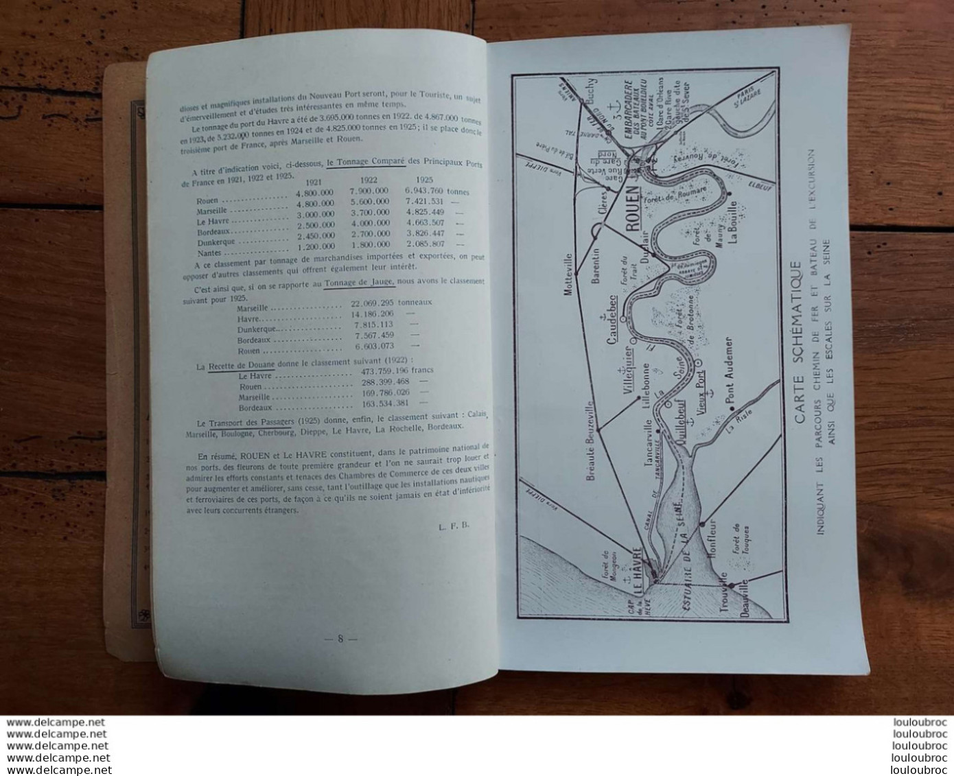 GUIDE  DESCRIPTIF DU VOYAGE ROUEN LE HAVRE EDITE PAR LA CIE ROUENNAISE DE NAVIGATION 50 PAGES - Turismo