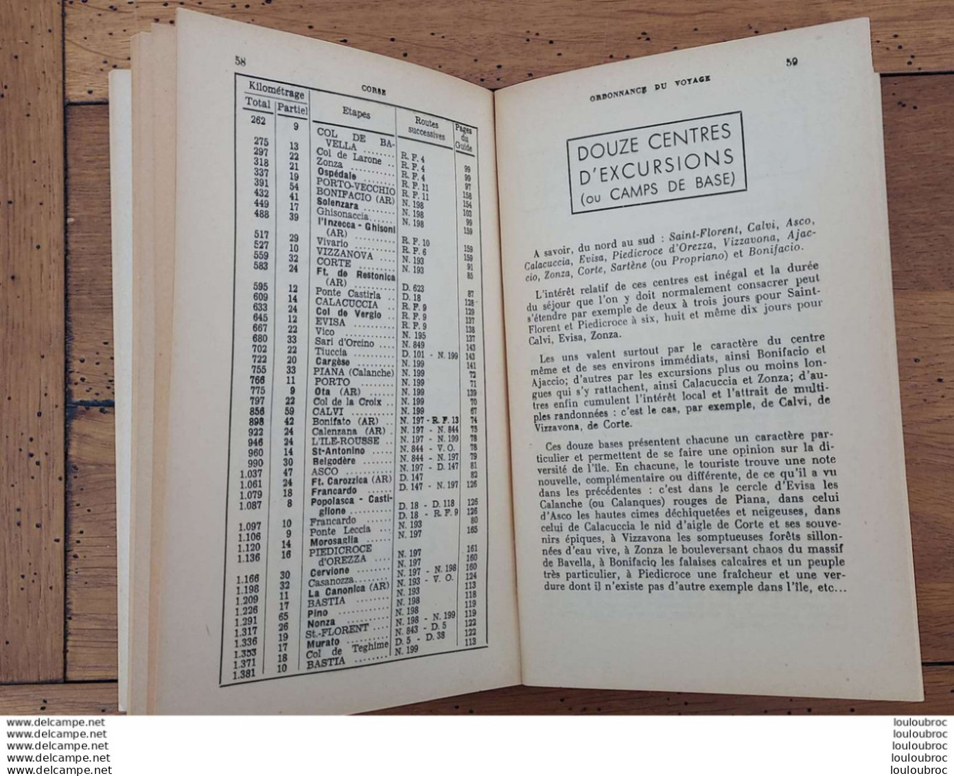 GUIDE TOURISTIQUE CORSE 180 PAGES GUIDE SUSSE EDITION J. HUREAU 1957 PARFAIT ETAT - Toeristische Brochures