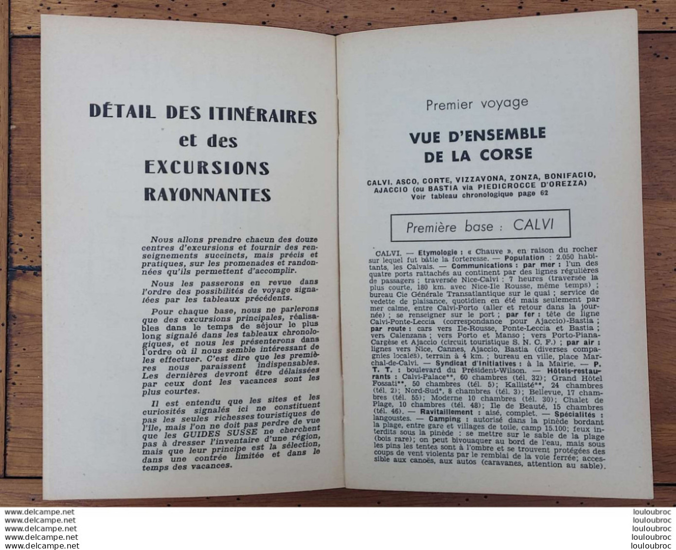 GUIDE TOURISTIQUE CORSE 180 PAGES GUIDE SUSSE EDITION J. HUREAU 1957 PARFAIT ETAT - Cuadernillos Turísticos