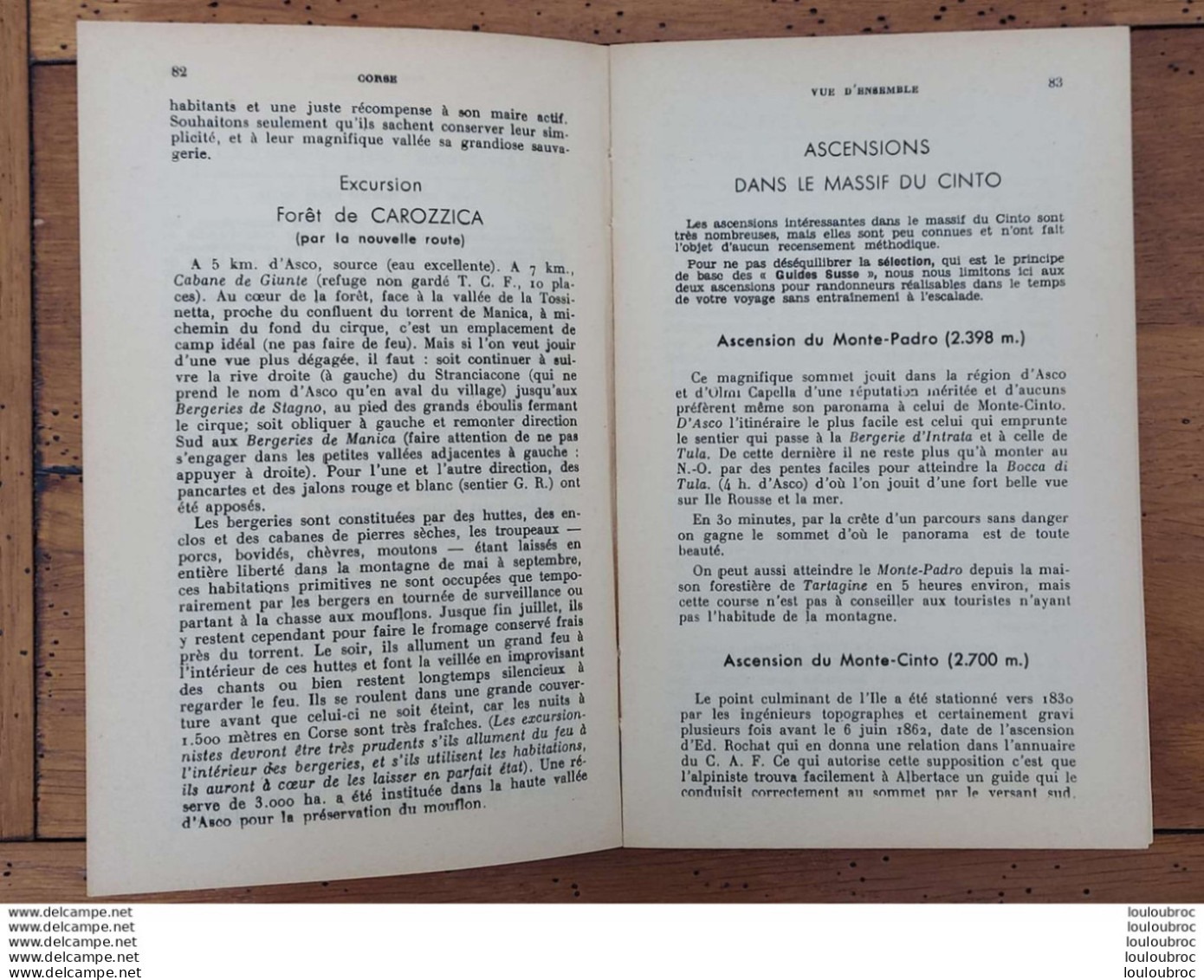 GUIDE TOURISTIQUE CORSE 180 PAGES GUIDE SUSSE EDITION J. HUREAU 1957 PARFAIT ETAT - Tourism Brochures