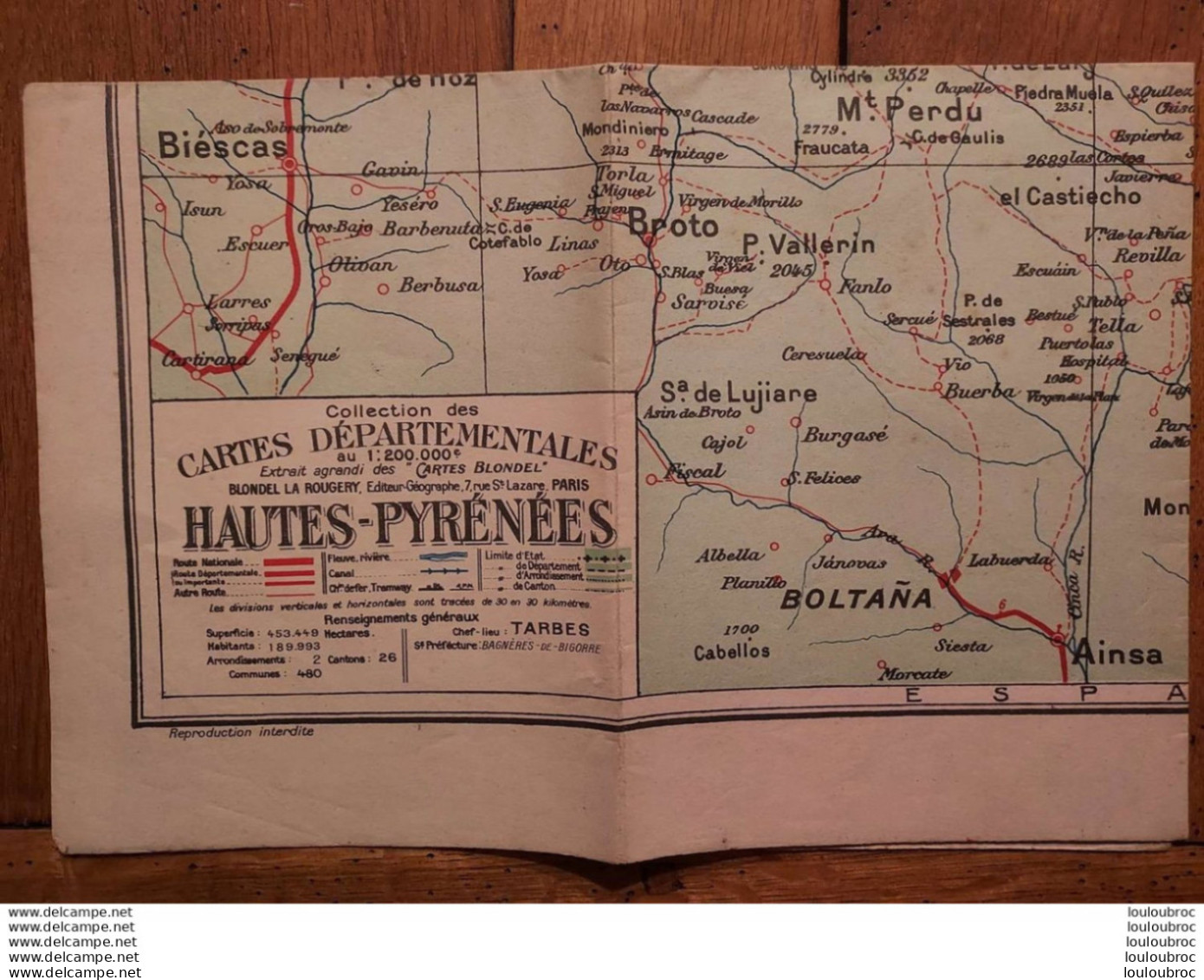 CARTE DEPARTEMENTALE 200 000e BLONDEL LA ROUGERY N°65 HAUTES  PYRENEES - Roadmaps