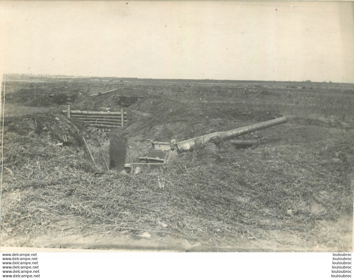 BATTERIE DE 155 LONG FRONT FRANCAIS GUERRE WW1  PHOTO ORIGINALE 18X13CM - Oorlog, Militair