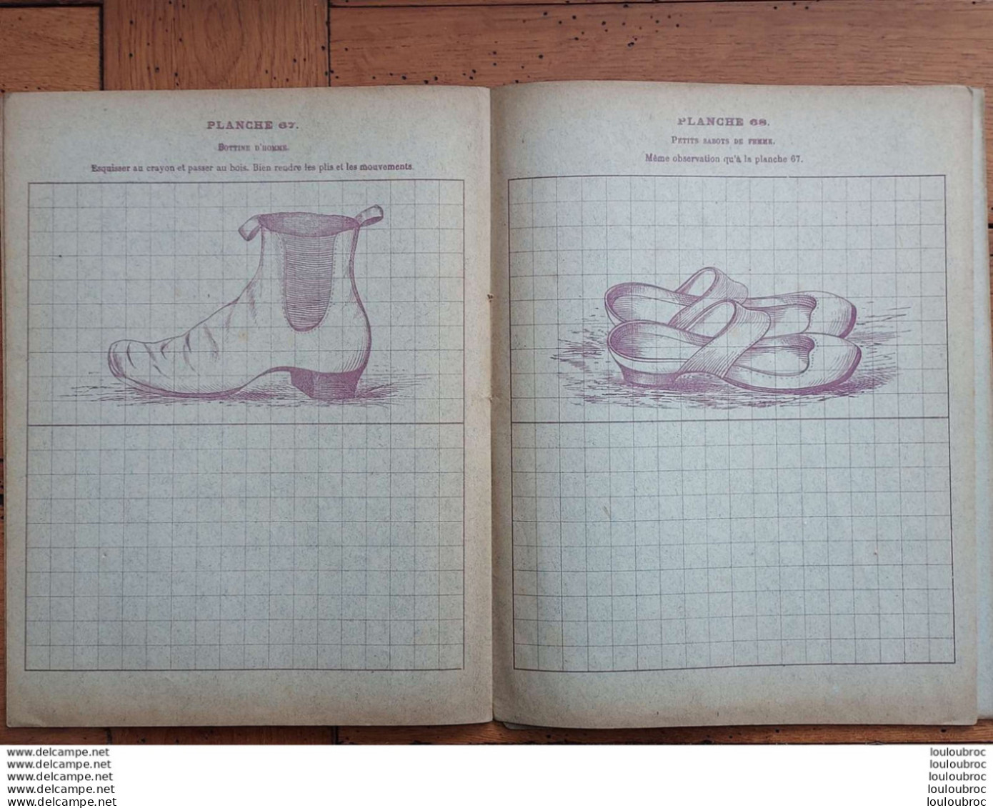 CAHIER L'ECOLIER RURAL COURS DE DESSIN AU BOIS  PAR DELHOMMEAU 7em CAHIER PARFAIT ETAT COMPLET NON ECRIT - Unclassified