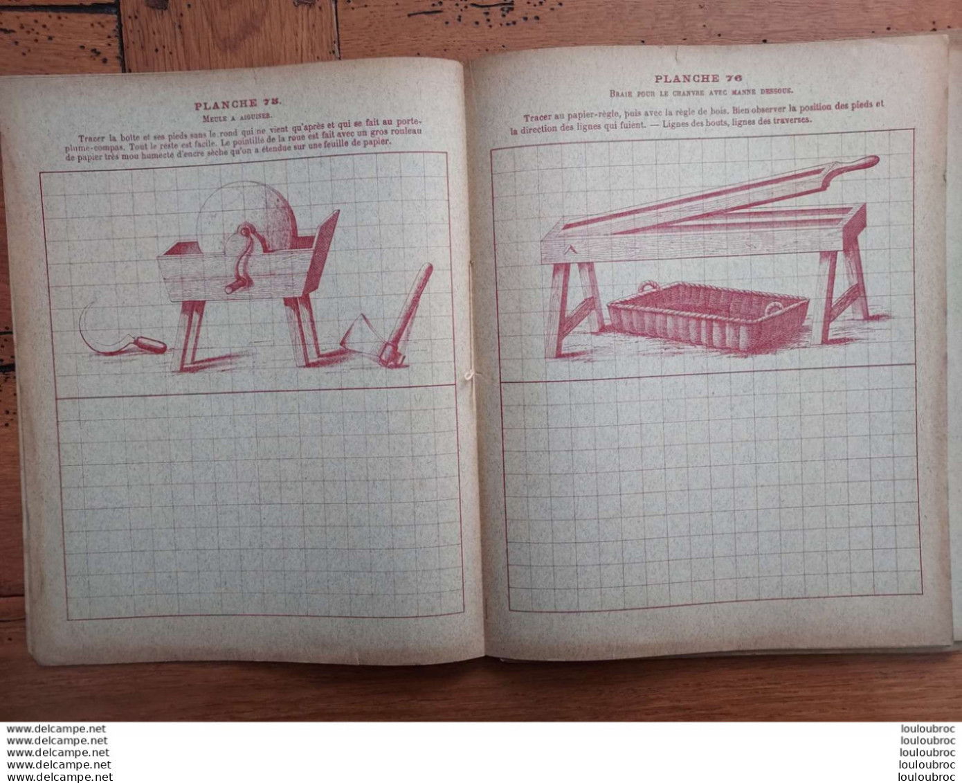 CAHIER L'ECOLIER RURAL PAR DELHOMMEAU 8em CAHIER COURS ELEMENTAIRE DE DESSIN AU BOIS PARFAIT ETAT - Unclassified