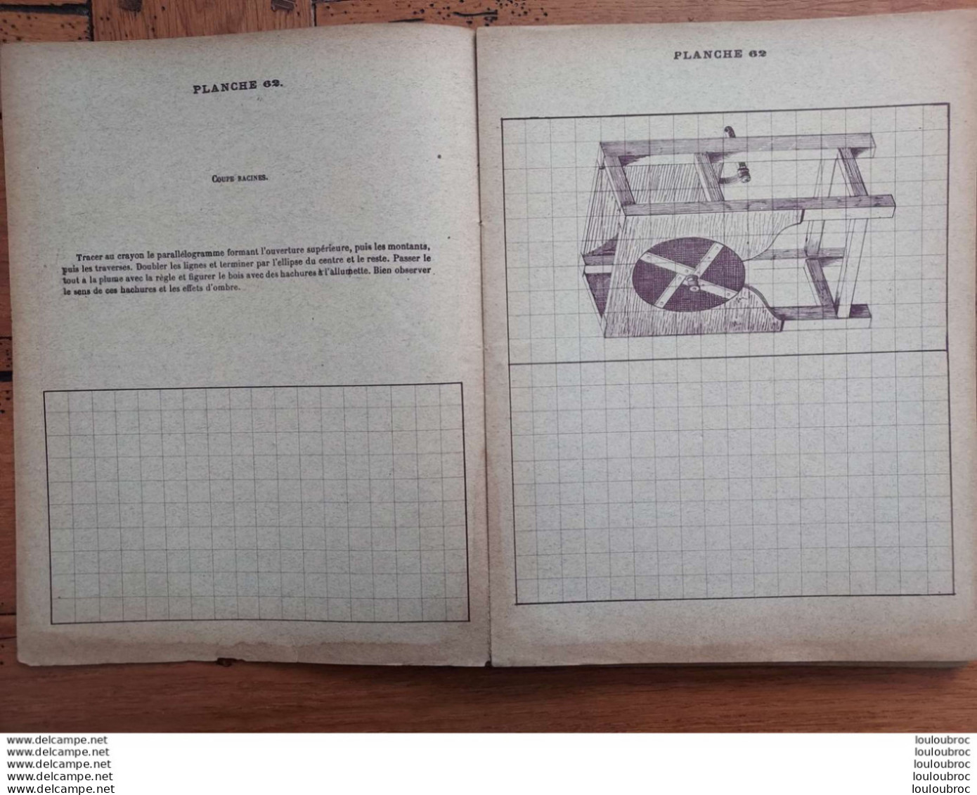 CAHIER L'ECOLIER RURAL PAR DELHOMMEAU 7em CAHIER COURS ELEMENTAIRE DE DESSIN AU BOIS PARFAIT ETAT - Zonder Classificatie