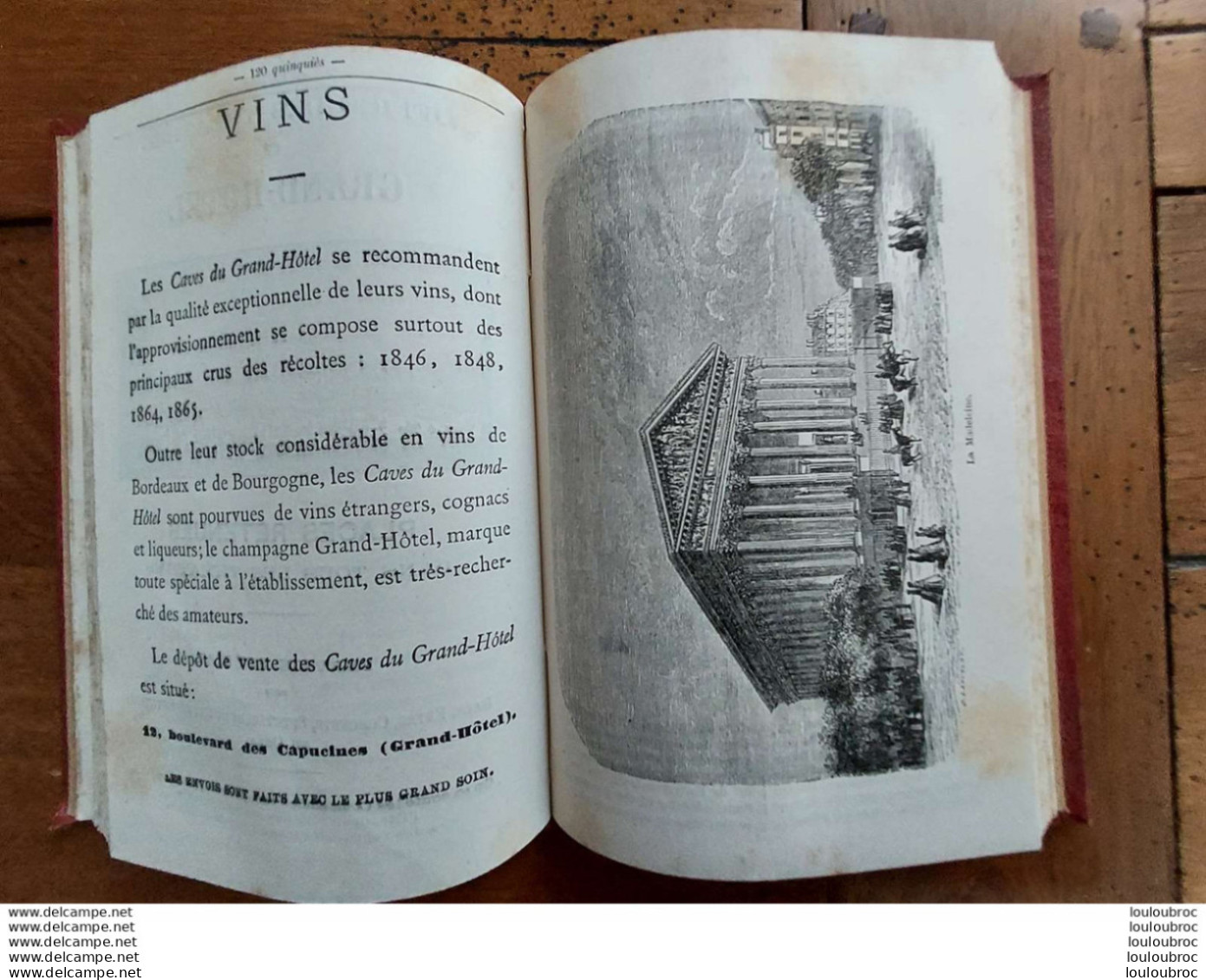 GRAND HOTEL DU LOUVRE GUIDE DE L'ETRANGER DANS PARIS ET SES ENVIRONS 1877 TRES BON ETAT - 1801-1900