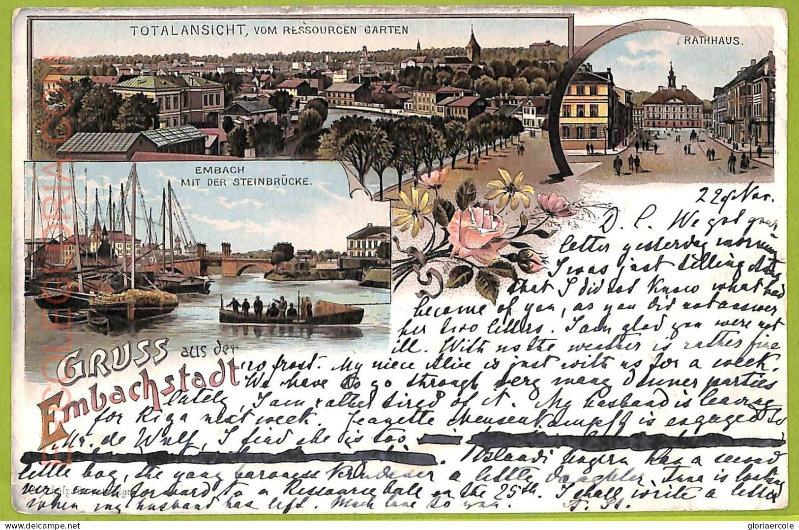 Ae9560 - ESTONIA - Ansichtskarten VINTAGE POSTCARD - Gruss Aus Embachstadt -1898 - Estonia