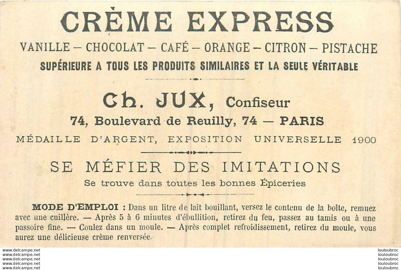 CHROMO CREME EXPRESS CH. JUX PARIS CHASSEURS A CHEVAL LE FOURRAGE - Other & Unclassified