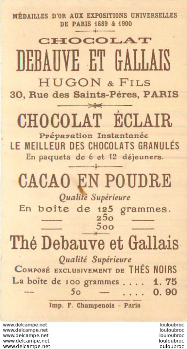CHOCOLAT DEBAUVE ET GALLAIS  HUGON ET  FILS PARIS MIREILLE ACTE II - Other & Unclassified