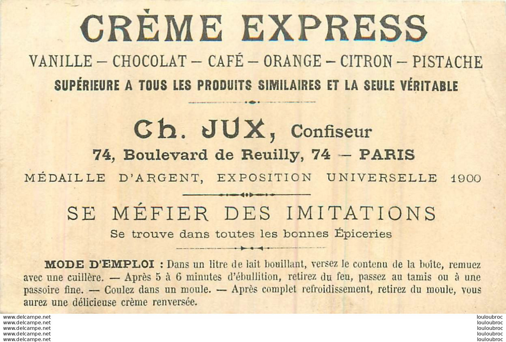 CHROMO CREME EXPRESS CH. JUX PARIS CHASSEUR ALPIN LE RALLIEMENT - Autres & Non Classés