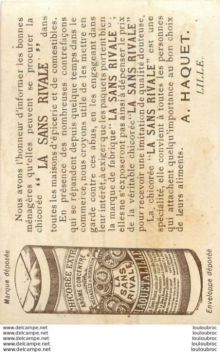 CHROMO CHICOREE LA SANS RIVALE A. HAQUET  STYLE ART NOUVEAU - Autres & Non Classés