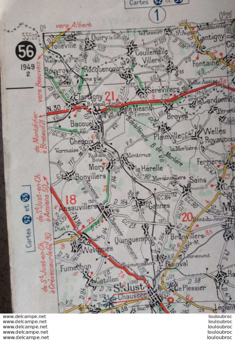 CARTE MICHELIN PARIS REIMS ANNEE 1949 - Roadmaps