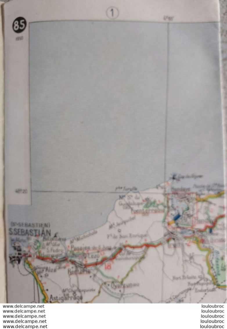 CARTE MICHELIN BIARRITZ LUCHON ANNEE 1950 - Roadmaps