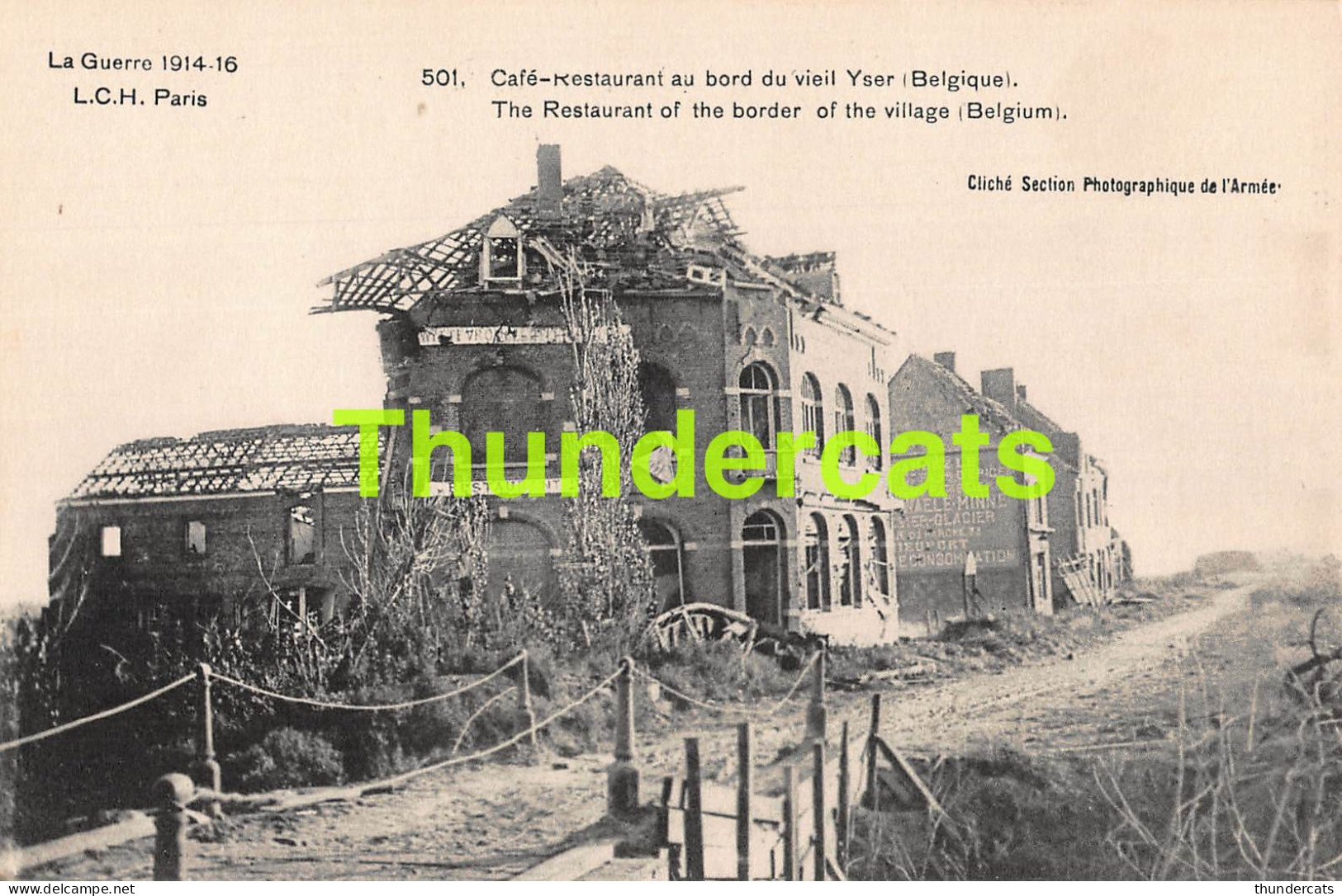 CPA CAFE RESTAURANT AU BORD DU VIEIL YSER LA GUERRE 1914 16 - Weltkrieg 1914-18