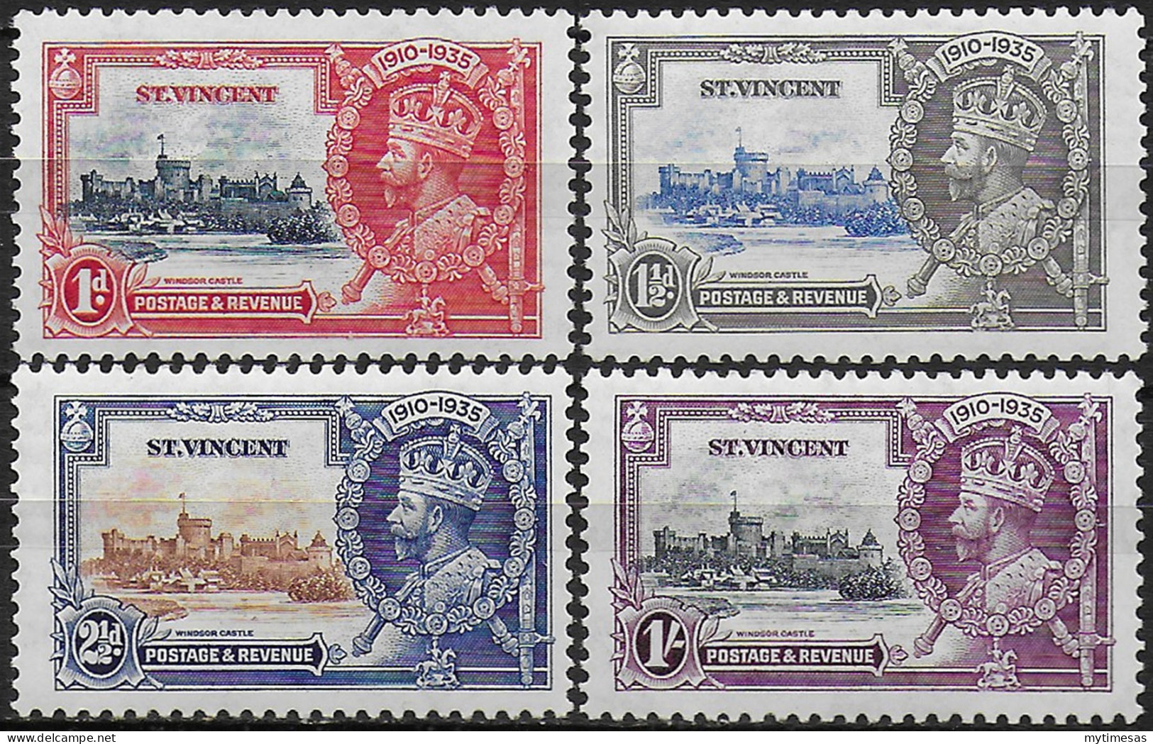 1935 St Vincent Silver Jubilee 4v. MNH SG N. 142/45 - Sonstige & Ohne Zuordnung