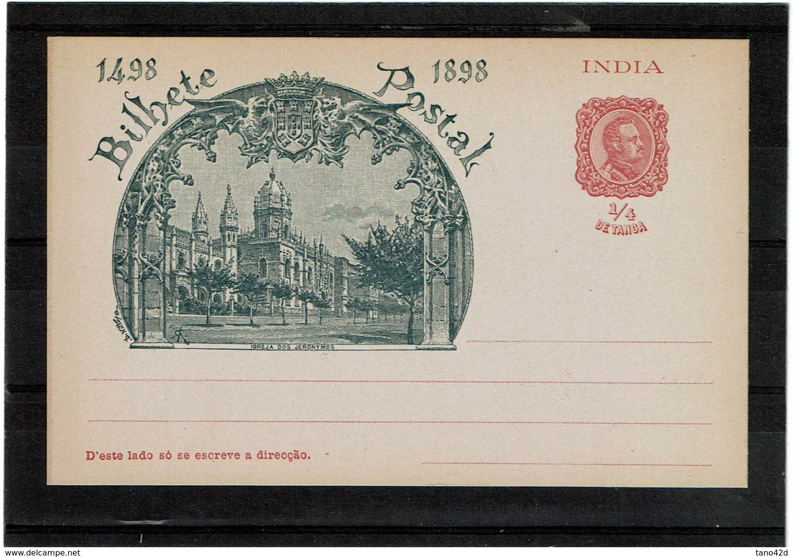 CTDN11- INDIA CARTE POSTALE NEUVE - Portugees-Indië