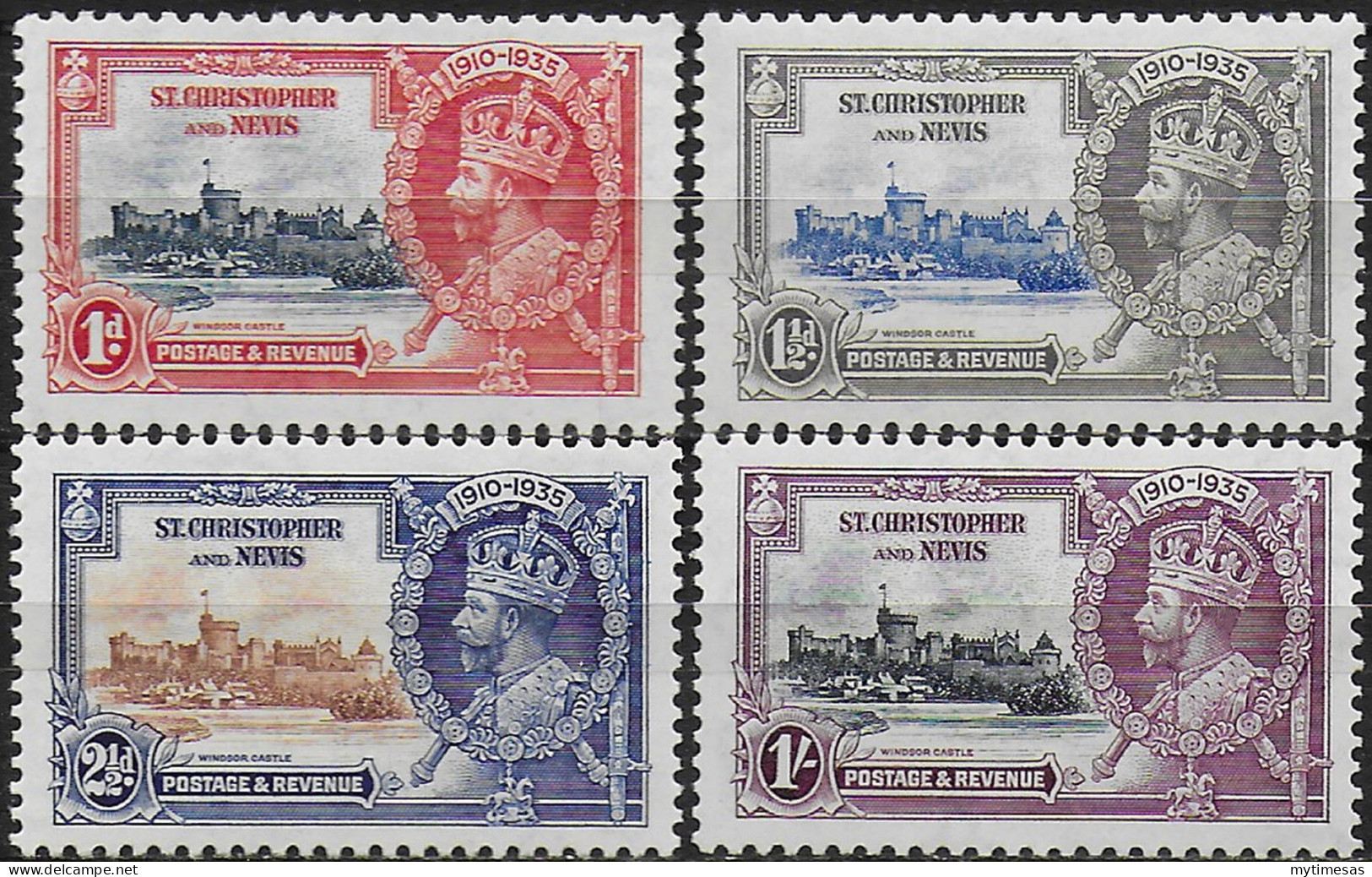 1935 St Kitts Nevis Silver Jubilee 4v. MNH SG N. 61/64 - Andere & Zonder Classificatie