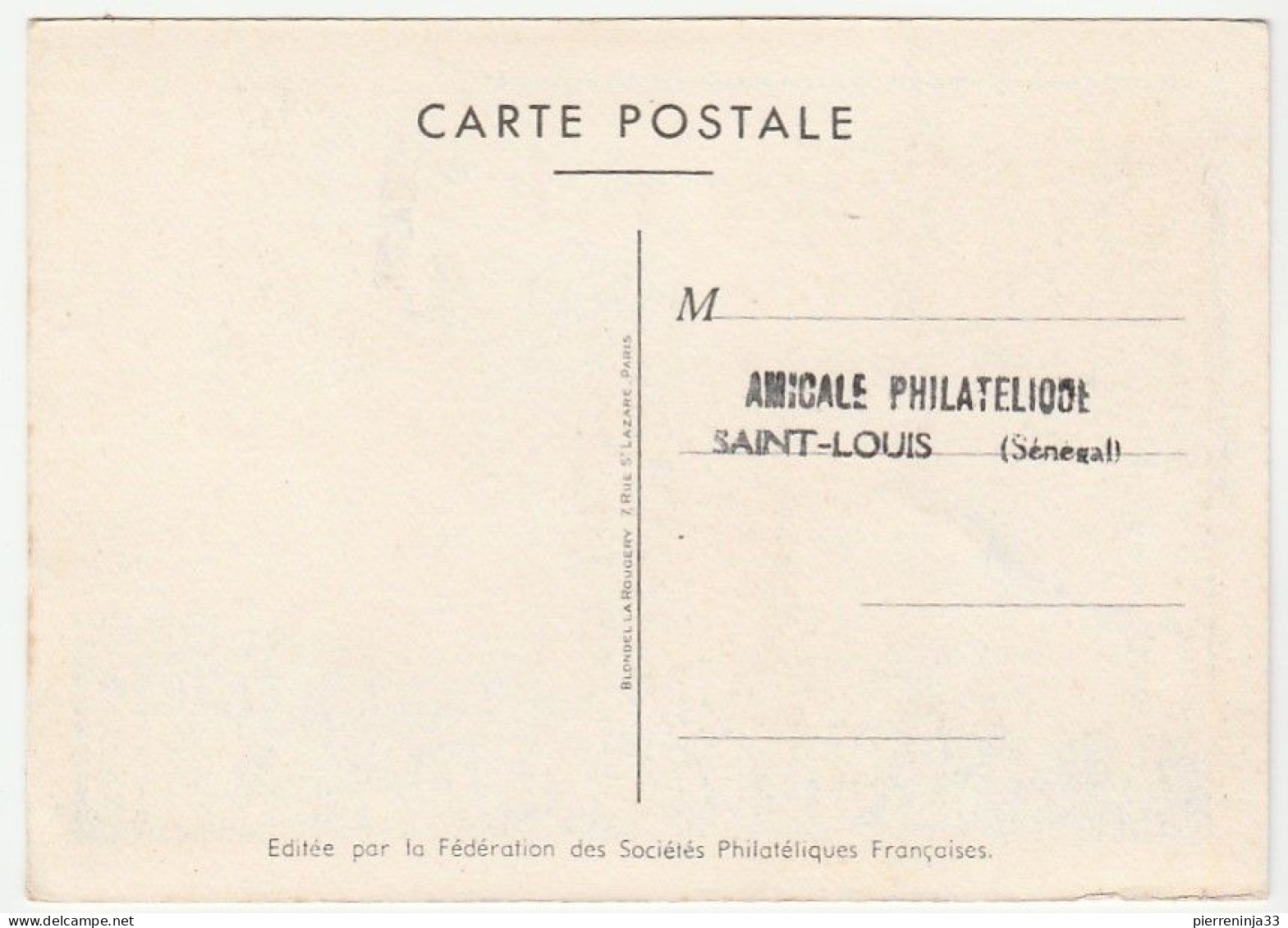 Carte Journée Du Timbre, Saint Louis / Sénégal, 1950, Facteur - Storia Postale