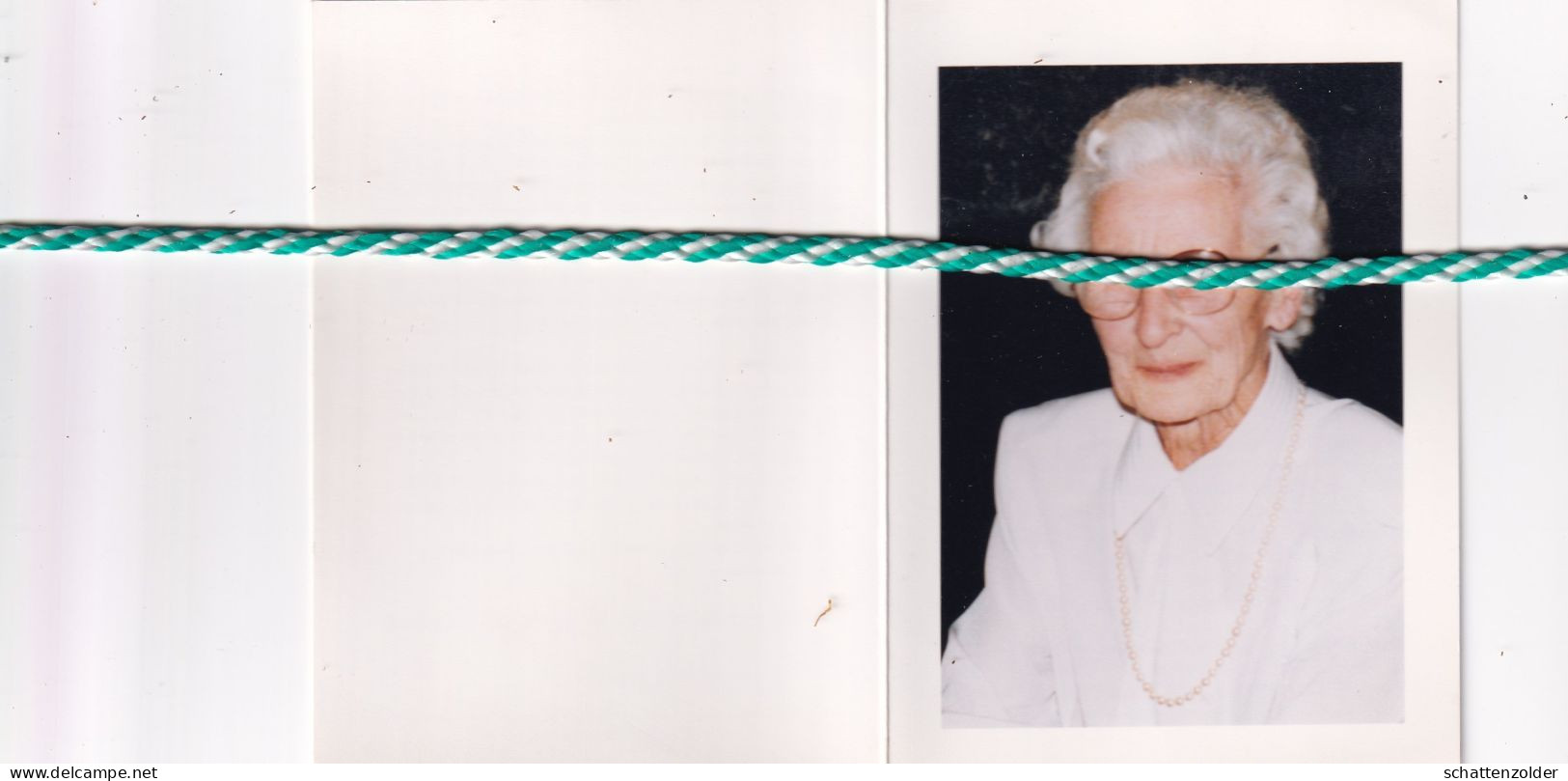 Paula Van Huffelen, Vrasene 1906, Sint-Gillis 1993. Foto - Avvisi Di Necrologio