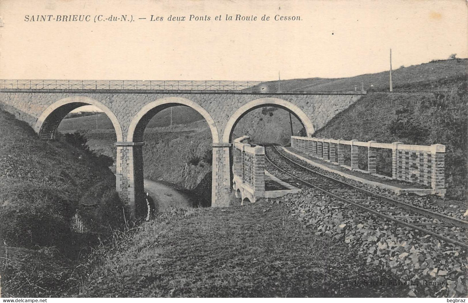 SAINT BRIEUC     LES 2 PONTS ET LA ROUTE DE CESSON - Saint-Brieuc