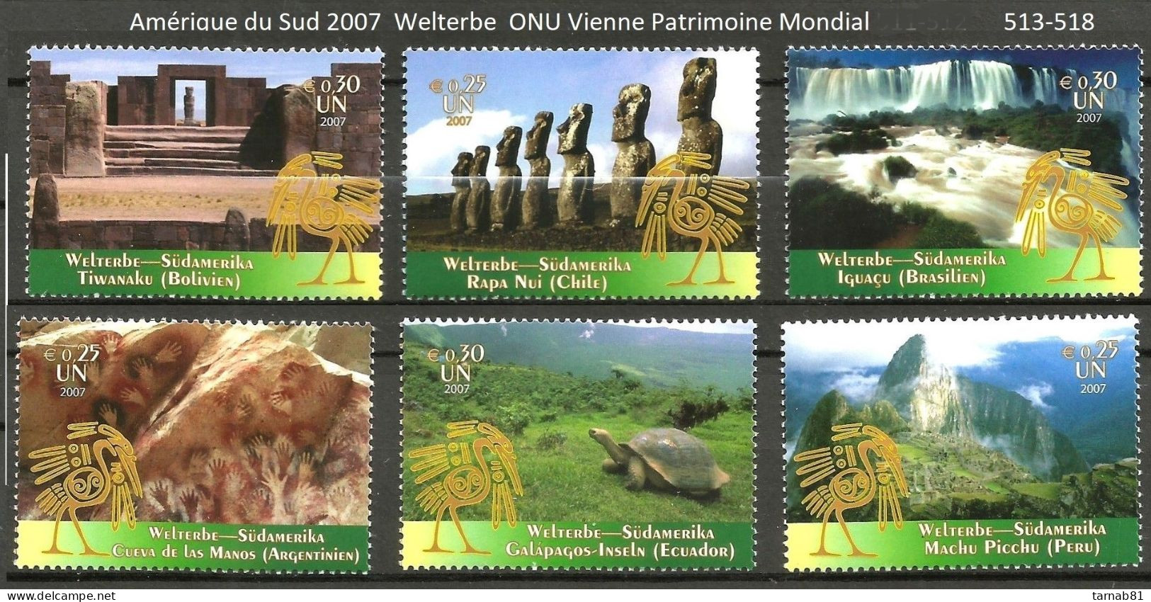 ONU Nations Unies Complet Vienne **  1997 à 2007 2009 2011 à 2019  2020 2021 2022 2023 Patrimoine Mondial