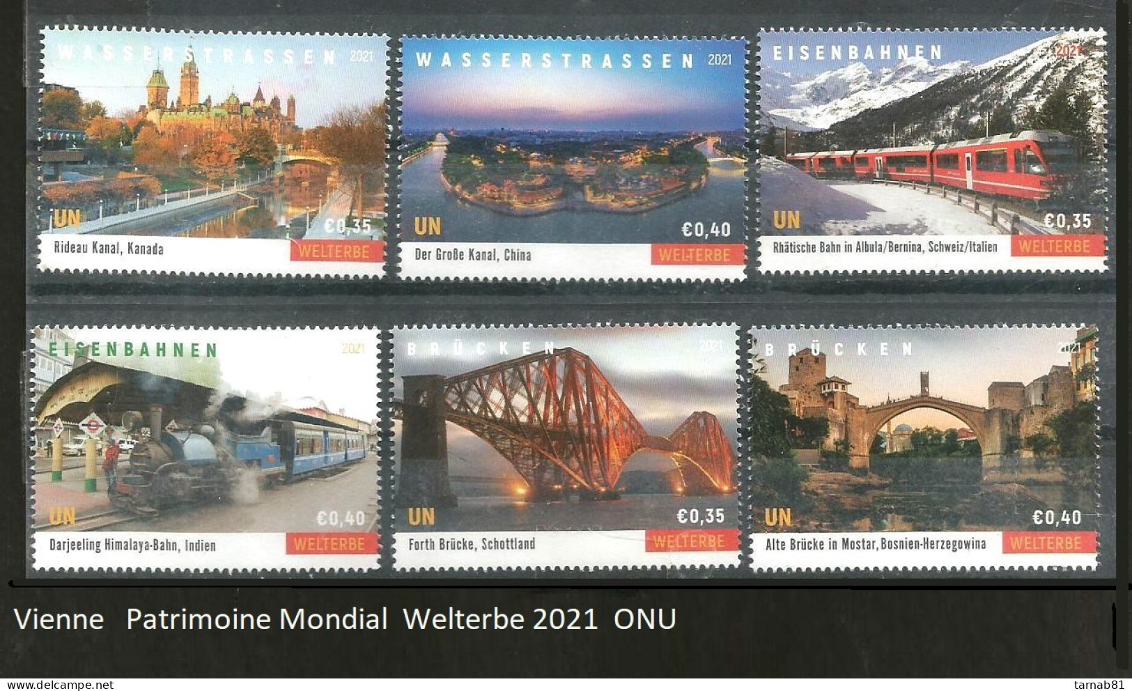 ONU Nations Unies Complet Vienne **  1997 à 2007 2009 2011 à 2019  2020 2021 2022 2023 Patrimoine Mondial