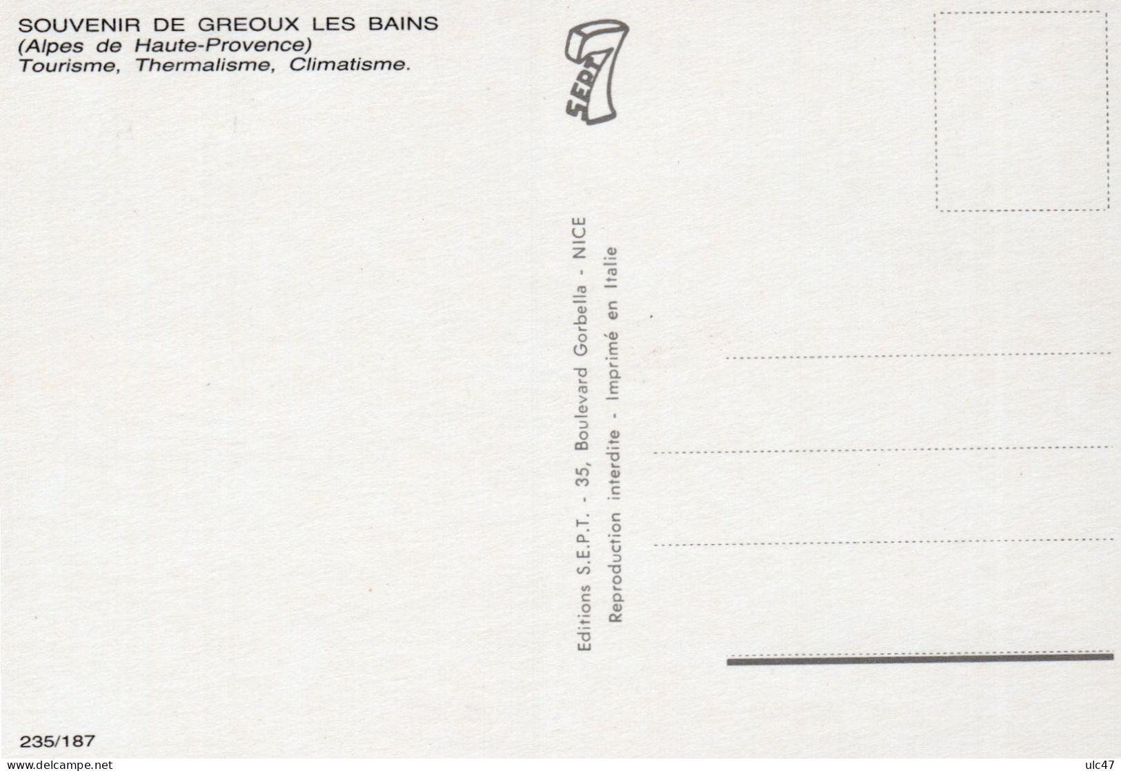 04 - GREOUX LES BAINS (Alpes De Haute-Provence) - SOUVENIR DE GREOUX LES BAINS - Multi Vues - Scan Verso - - Gréoux-les-Bains