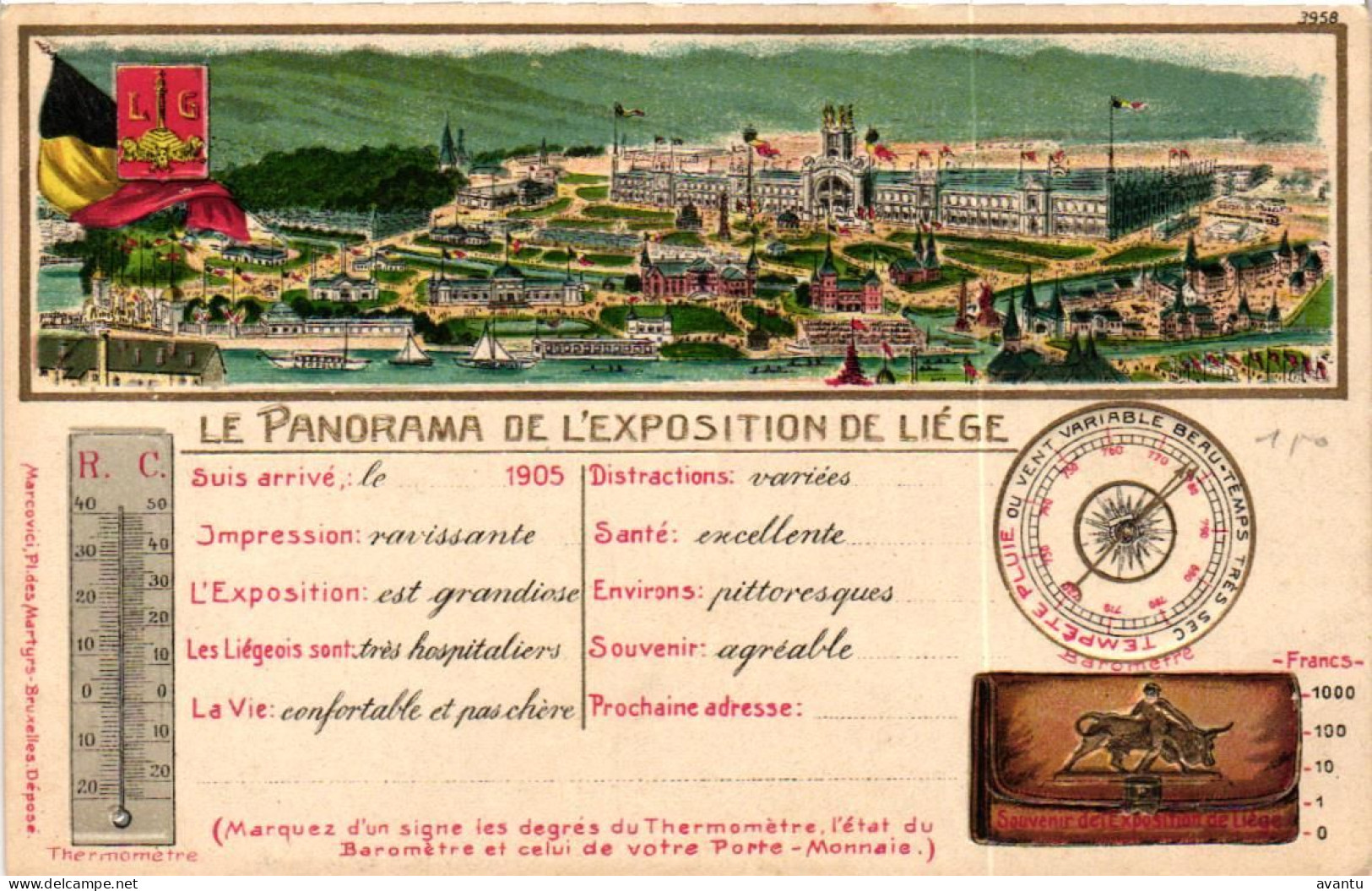 LIEGE  / PANORAMA  1907 / CARTE GAUFREE - Liege