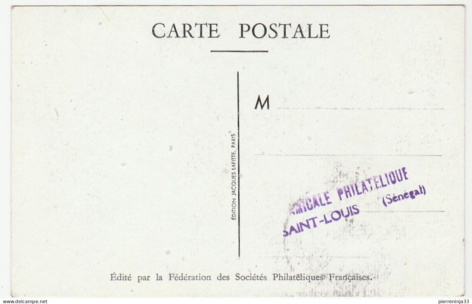 Carte Journée Du Timbre, Saint Louis / Sénégal, 1948, Aviation - Covers & Documents