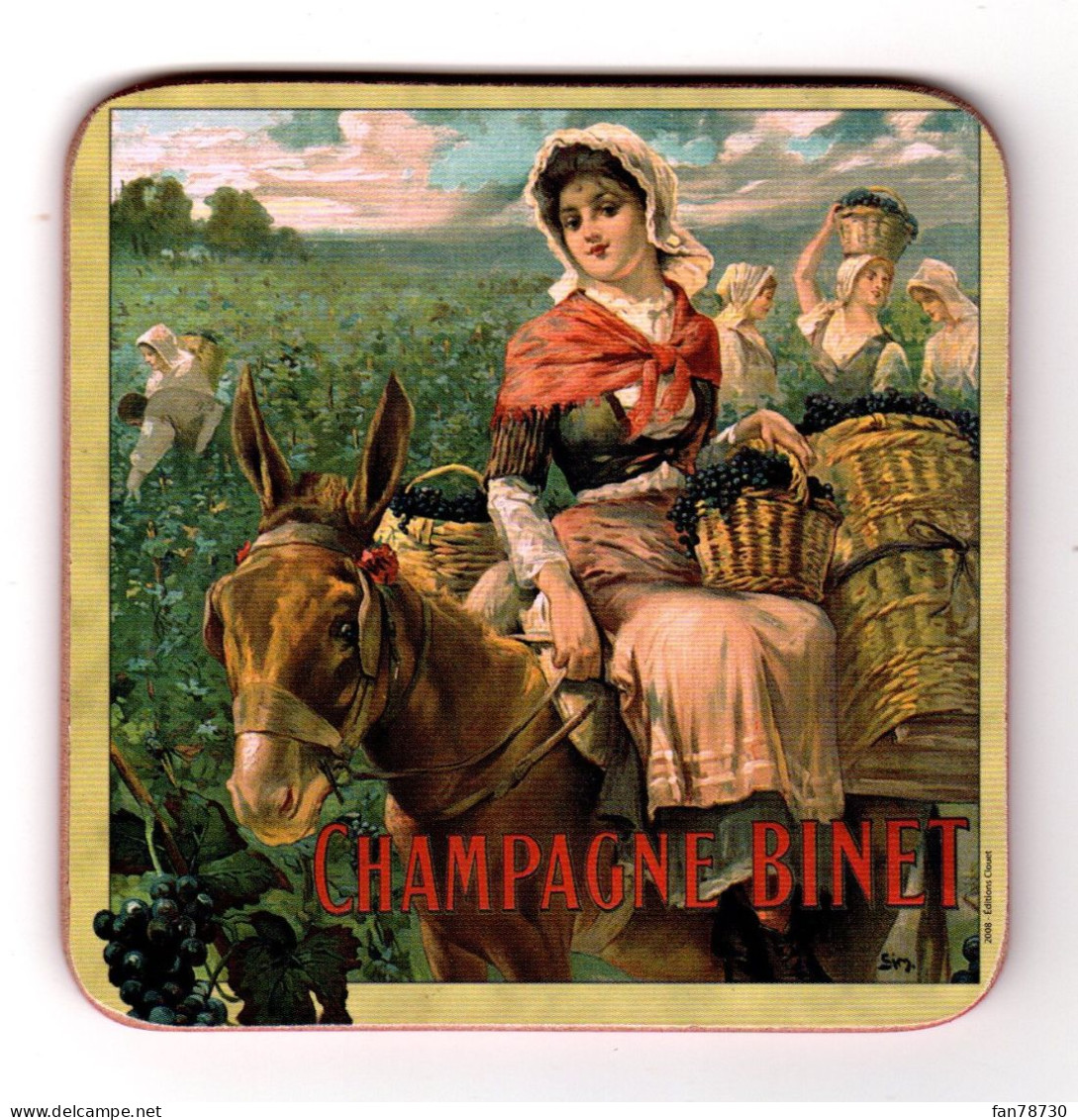 Sous-Bock dessous en liège  -  Les Grands Champagnes X 6 - Frais du site déduits