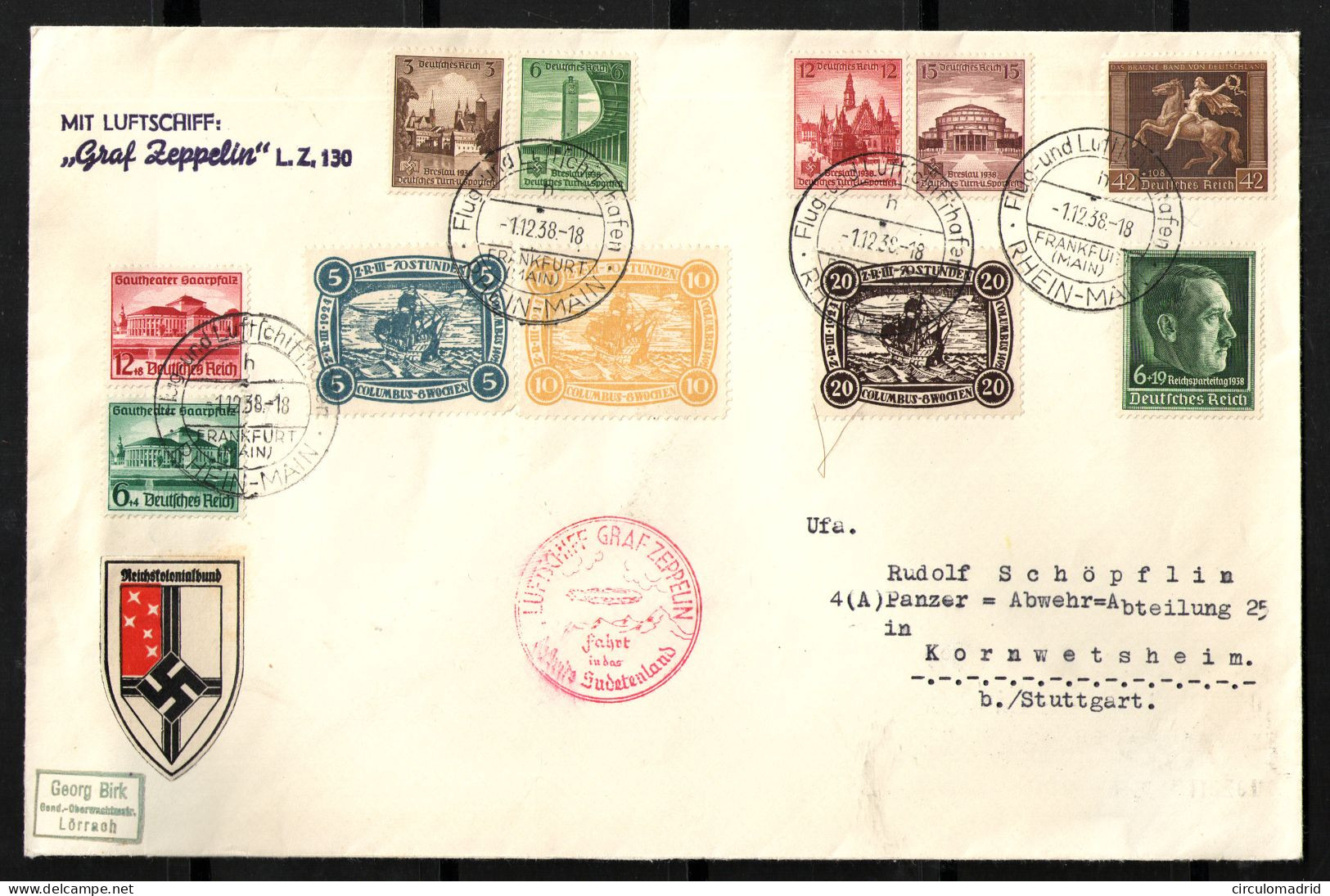 Alemania Imperio Nº 608/15. Años 1935-37 - Lettres & Documents