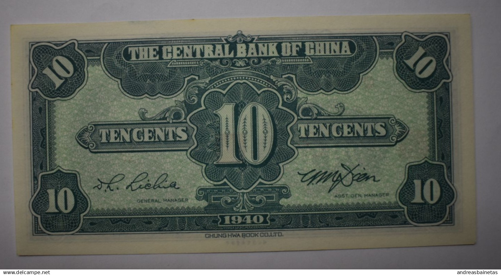 Banknotes China 10 Cents (1 Chiao) (1940) - Chine