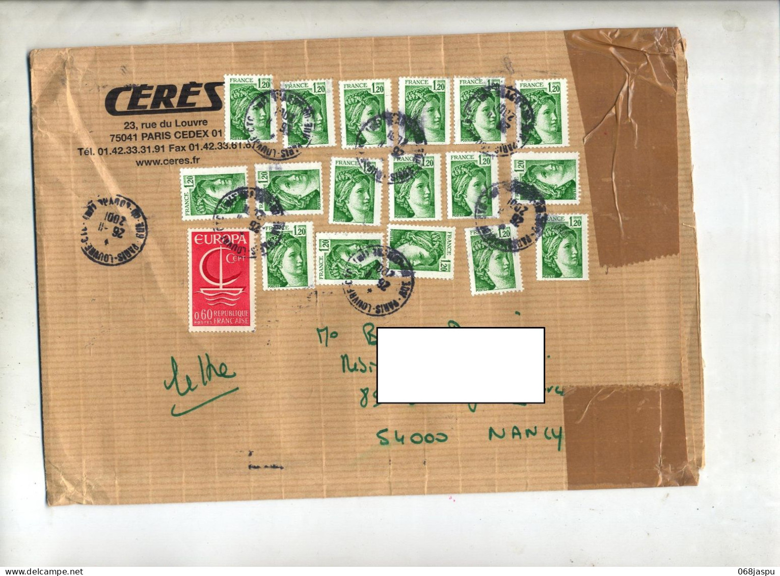 Lettre Cachet Pris Sur Sabine - Manual Postmarks