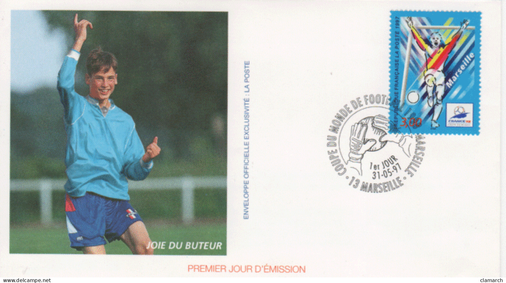 FRANCE-Premier Jour D'émission-Série De 4 Cartes Différentes COUPE DU MONDE DE FOOTBALL 1998-cachets Du 31.05.97 - Documents Of Postal Services