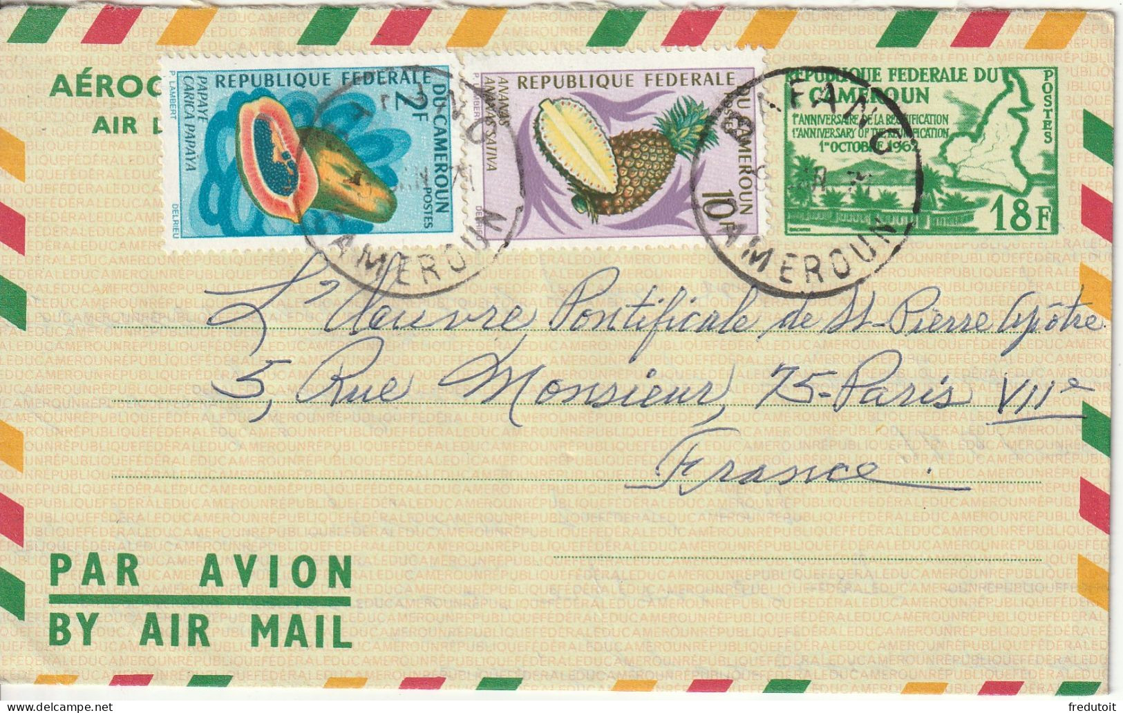 CAMEROUN - Aérogramme De Bafang Le 09/01/1971 Pour Paris - Kamerun (1960-...)