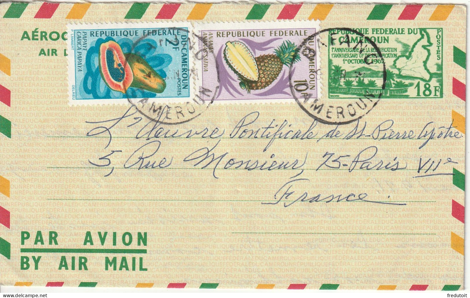 CAMEROUN - Aérogramme De Bafang Le 09/01/1971 Pour Paris - Cameroun (1960-...)