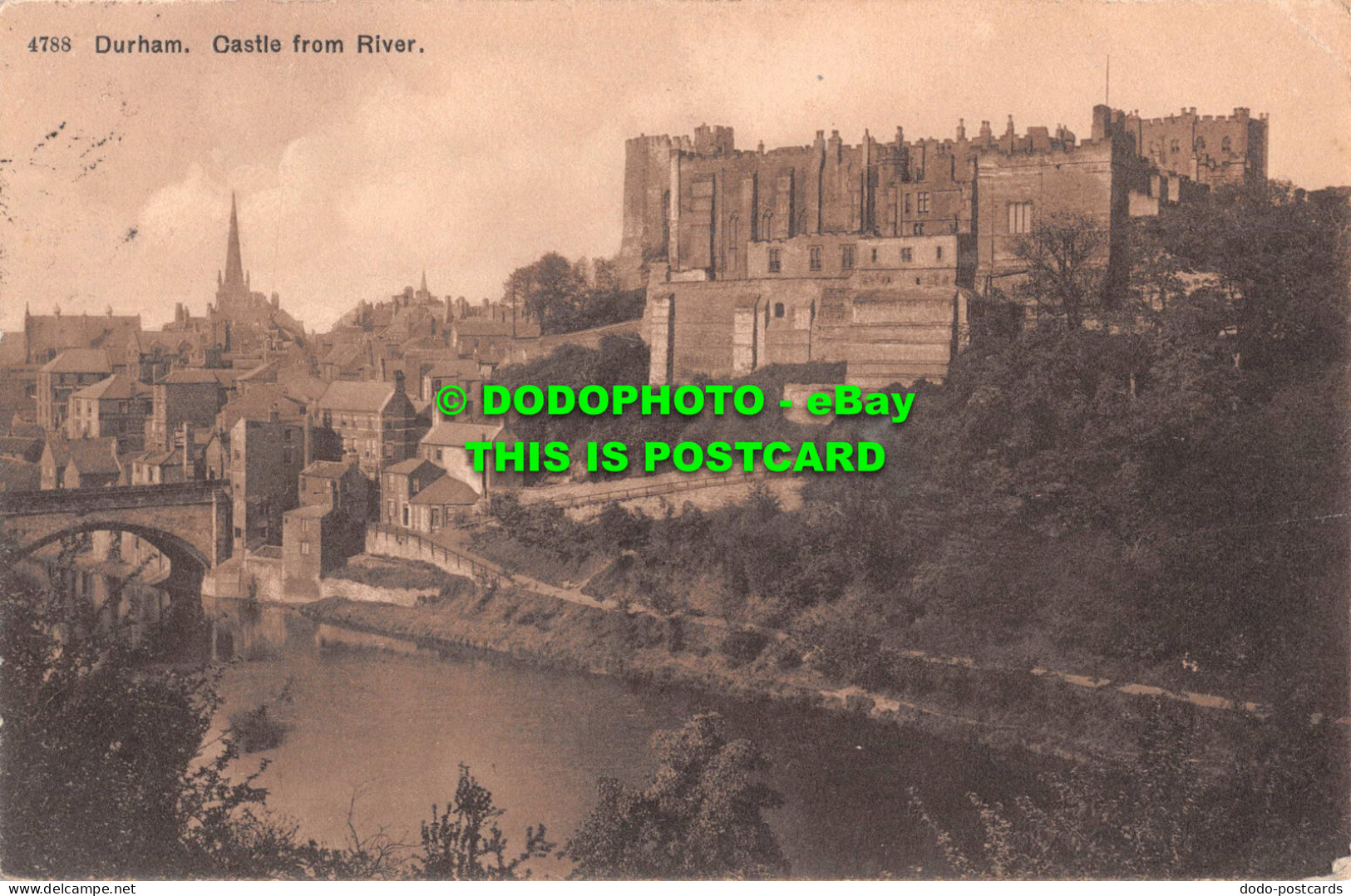R549015 Durham. Castle From River. Photochrom. 1910 - Wereld