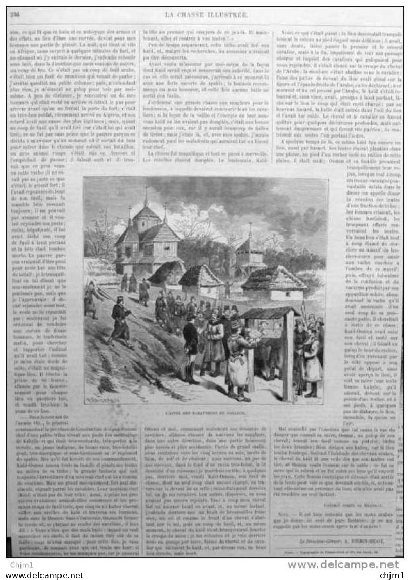 L'appel Des Rabatteurs En Gallicie  - Gravure P. Kauffmann - Page Original 1880 - Prenten & Gravure