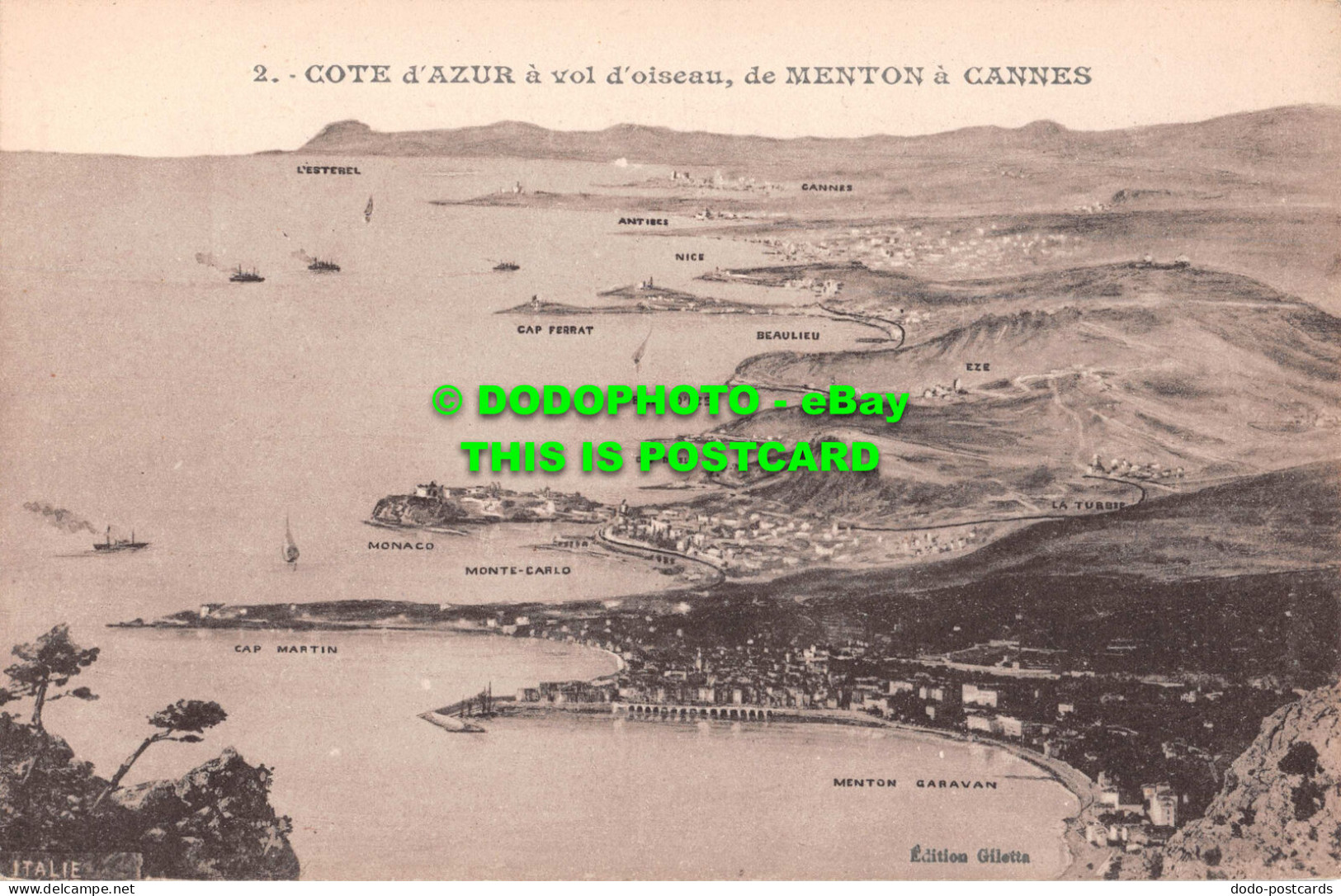 R549018 Cote D Azur. A Vol D Oiseau De Menton A Cannes. Giletta - Wereld